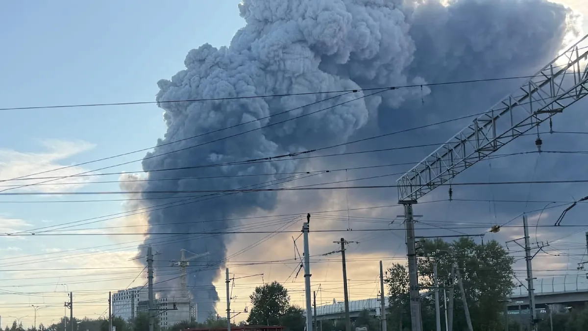 Ukrainian Drone Strikes Russian Logistics Hub, St. Petersburg Shrouded in Smoke