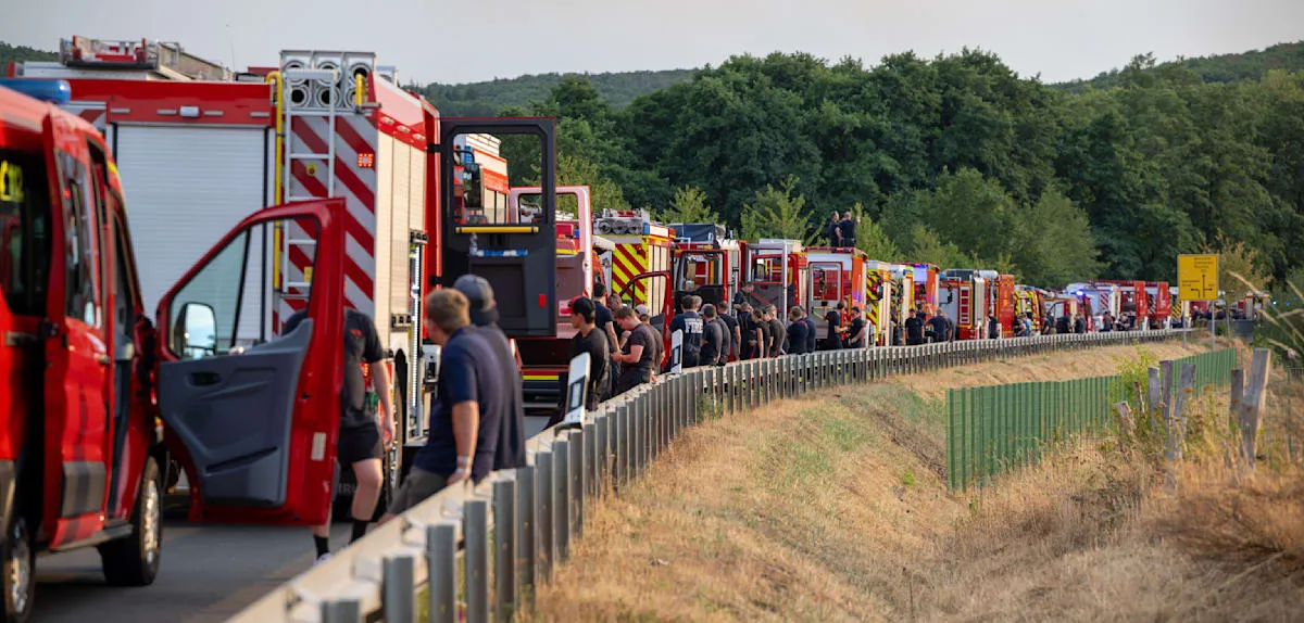 Eifel Ablaze: Germany Grapples with Massive Wildfire, Wust Inspects Devastation