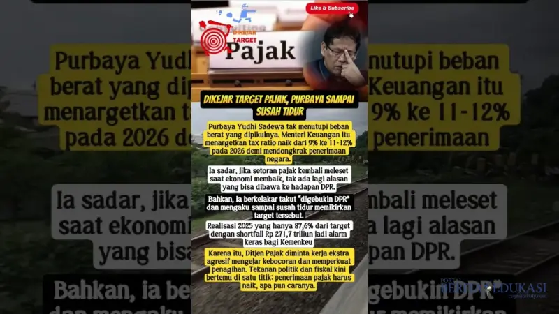 Tekanan Fiskal Memuncak: Purbaya Ngaku Mikirin Setoran Pajak sampai Susah Tidur