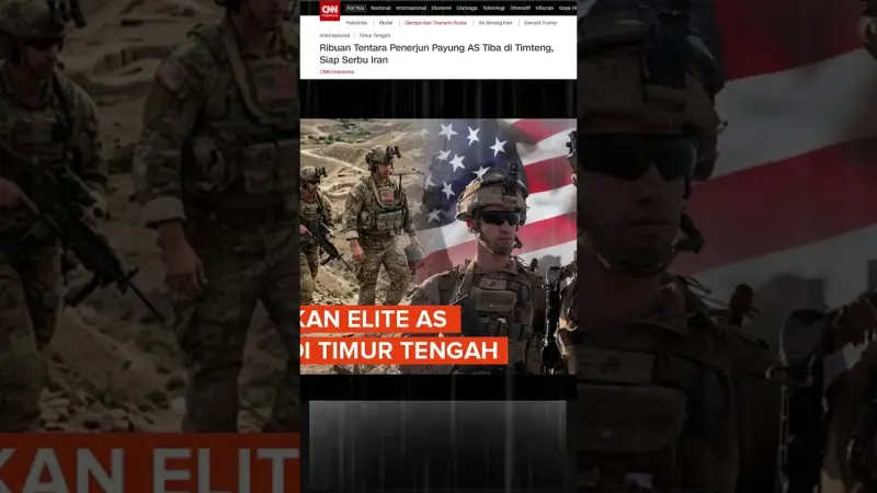 Ribuan Tentara Penerjun Payung AS Tiba di Timteng: Serbu Iran Menggantung?